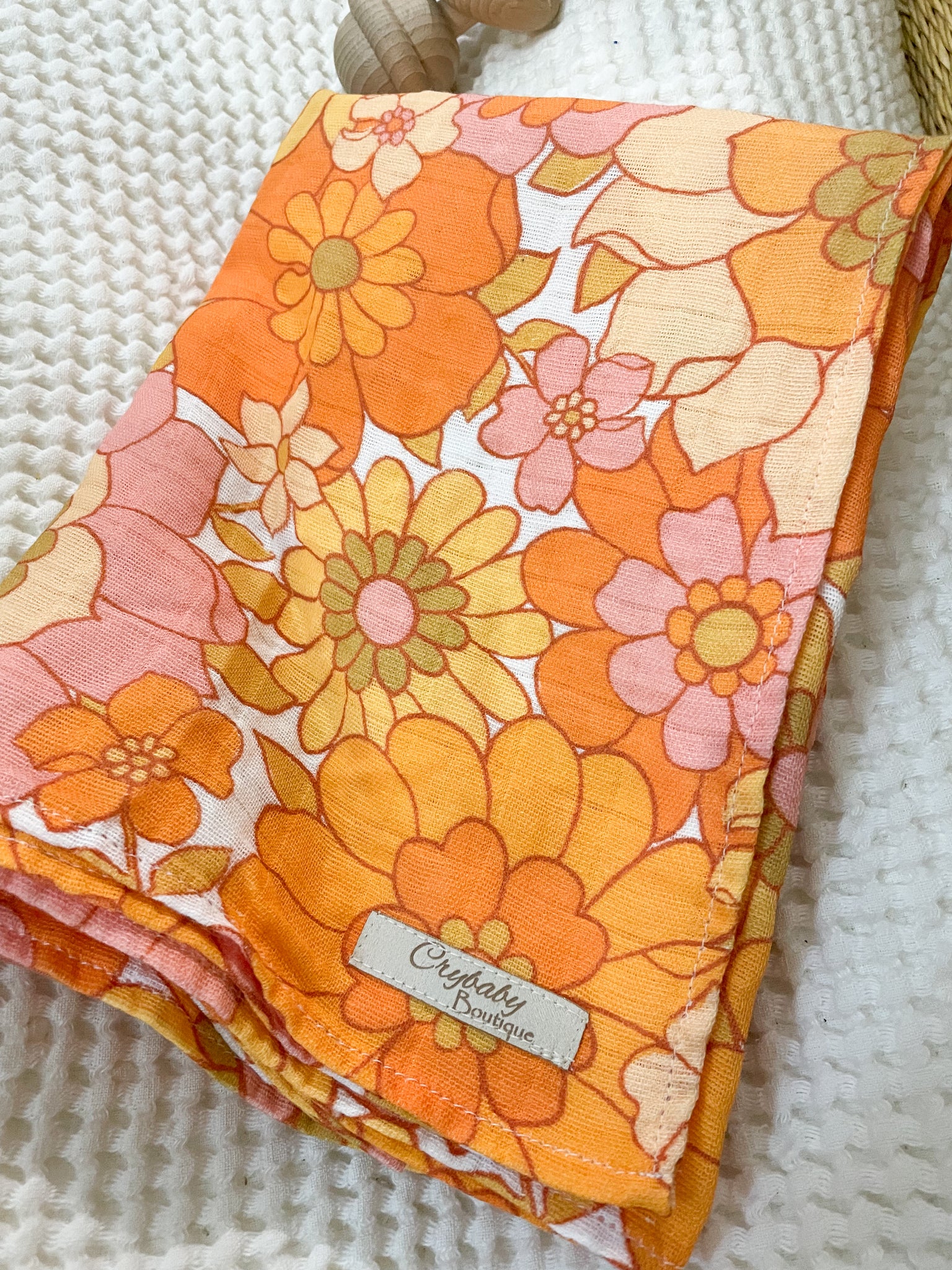 Bright Retro Organic Cotton Muslin Wrap