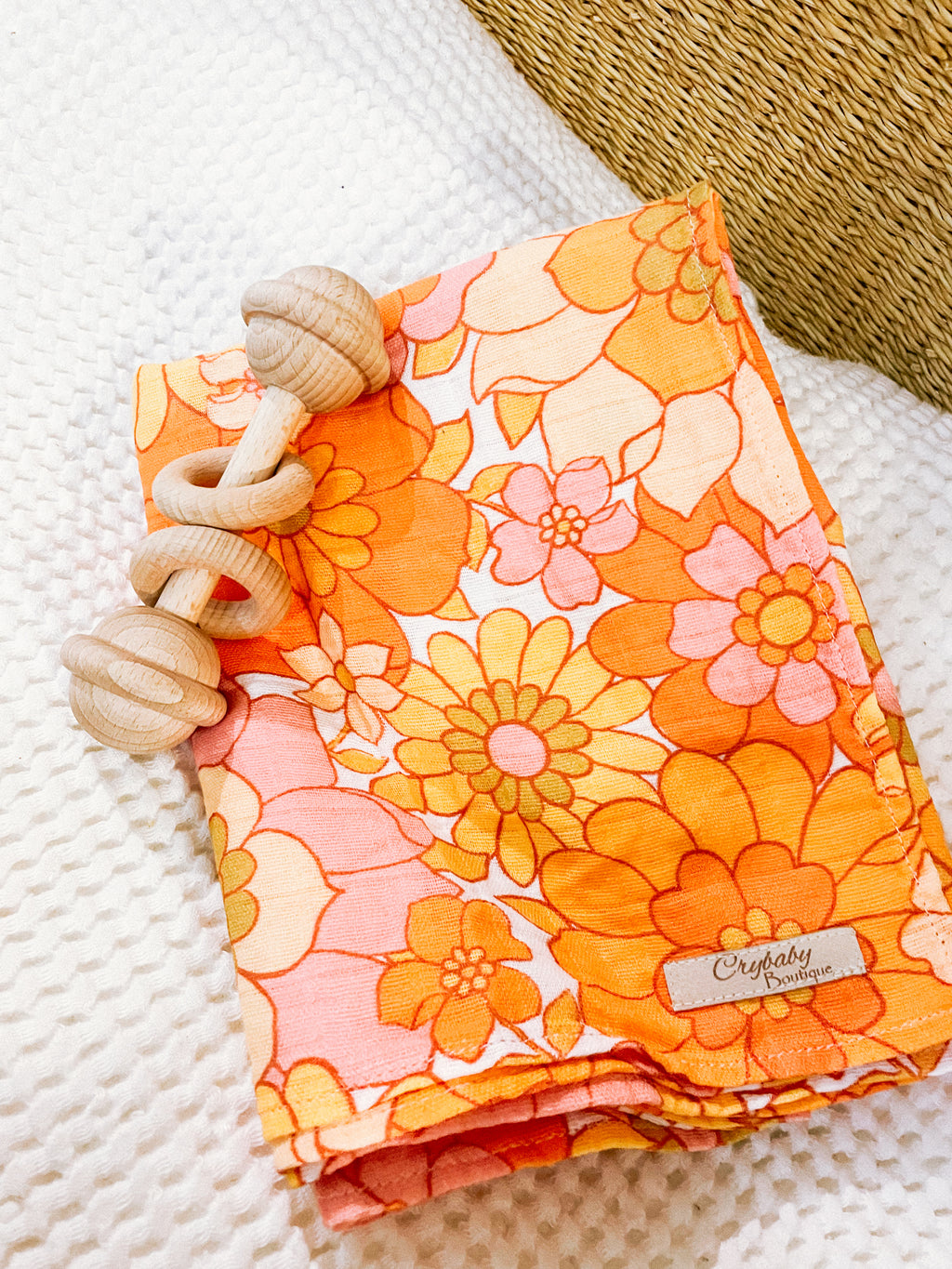 Bright Retro Organic Cotton Muslin Wrap