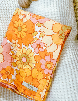 Bright Retro Organic Cotton Muslin Wrap