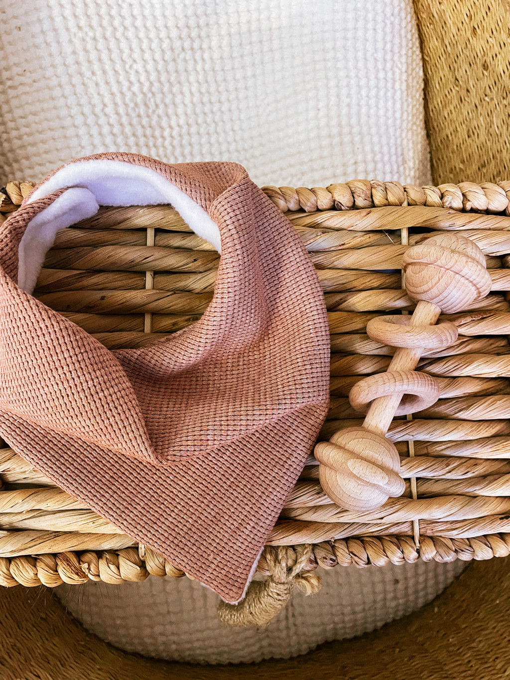 COFFEE Knit Waffle Bandana Bib