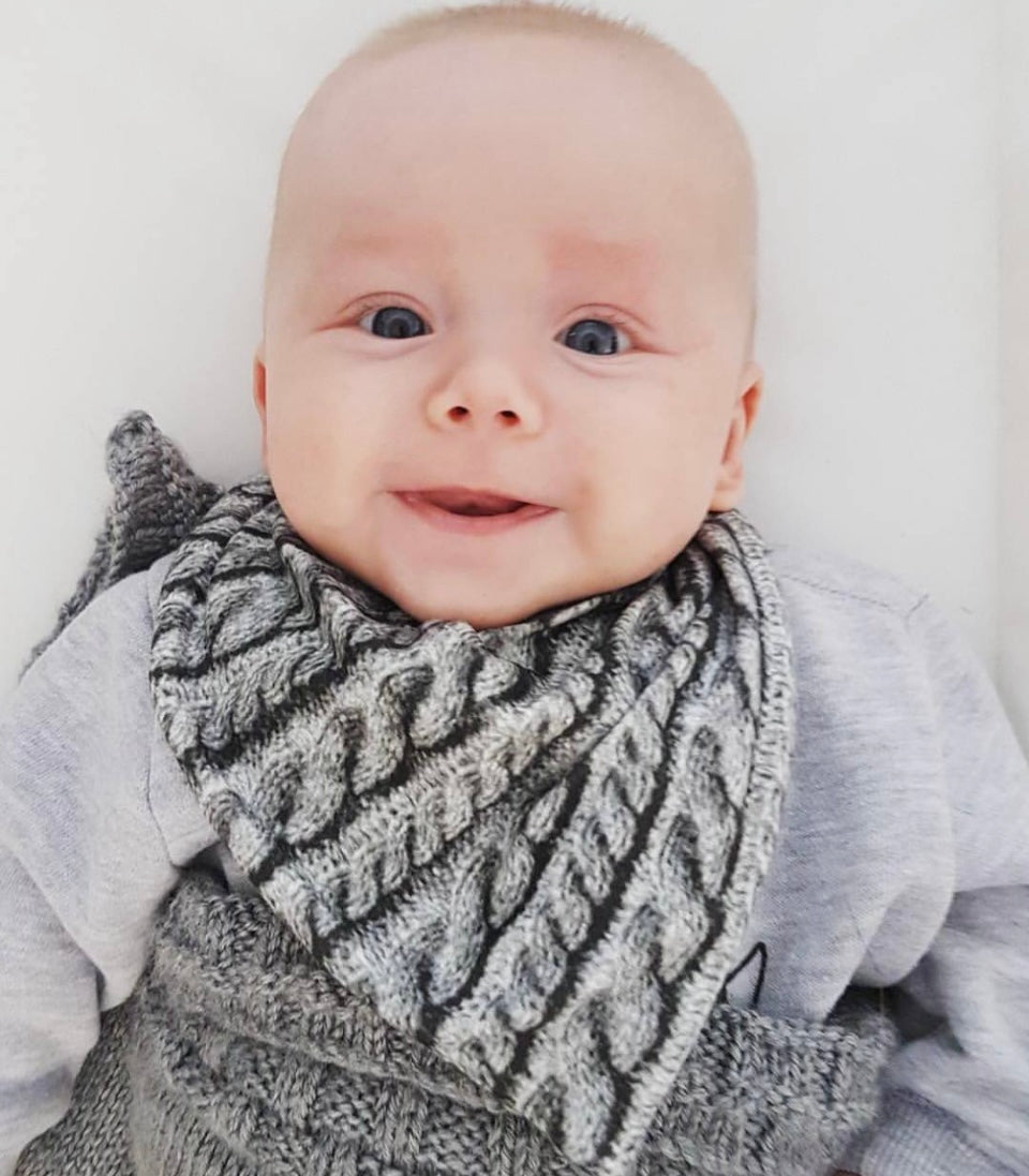 FAUX KNIT Organic Cotton Bandana Bib