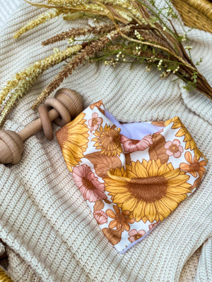 SUNFLOWERS ~ BOLD Organic Cotton Bandana Bib