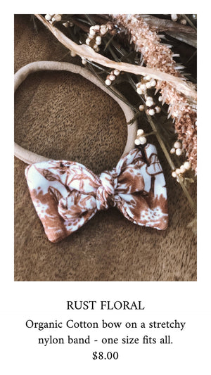 RUST Floral ~ Bow Headband