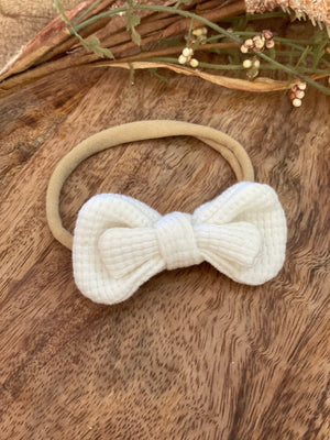 Knit Waffle Bow headbands