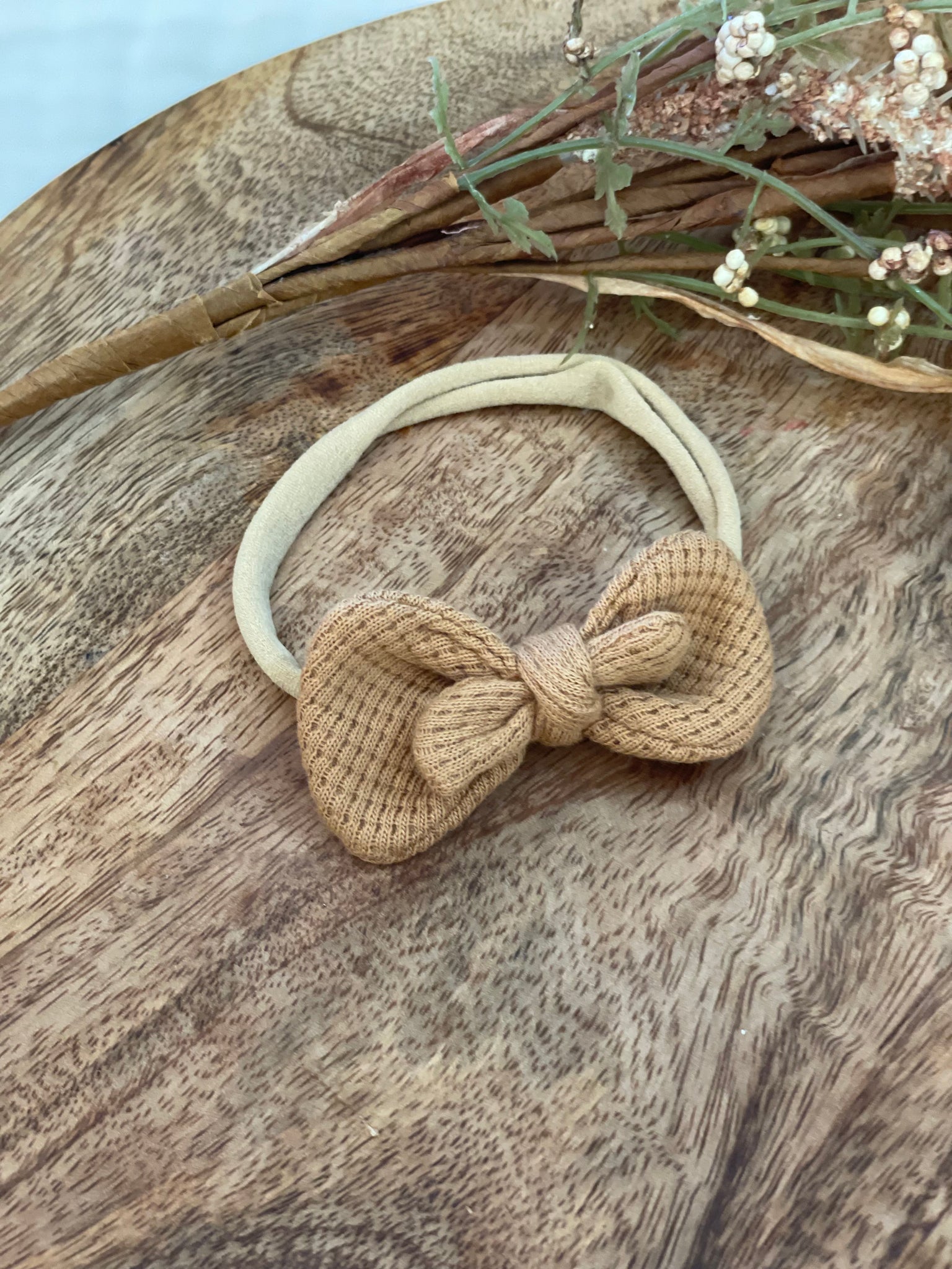 Knit Waffle Bow headbands